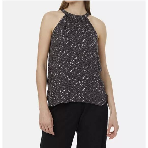 NEW Tentree EcoWoven Crepe Cypress Halter Tank Top Gray Floral Women's Medium - Picture 1 of 8